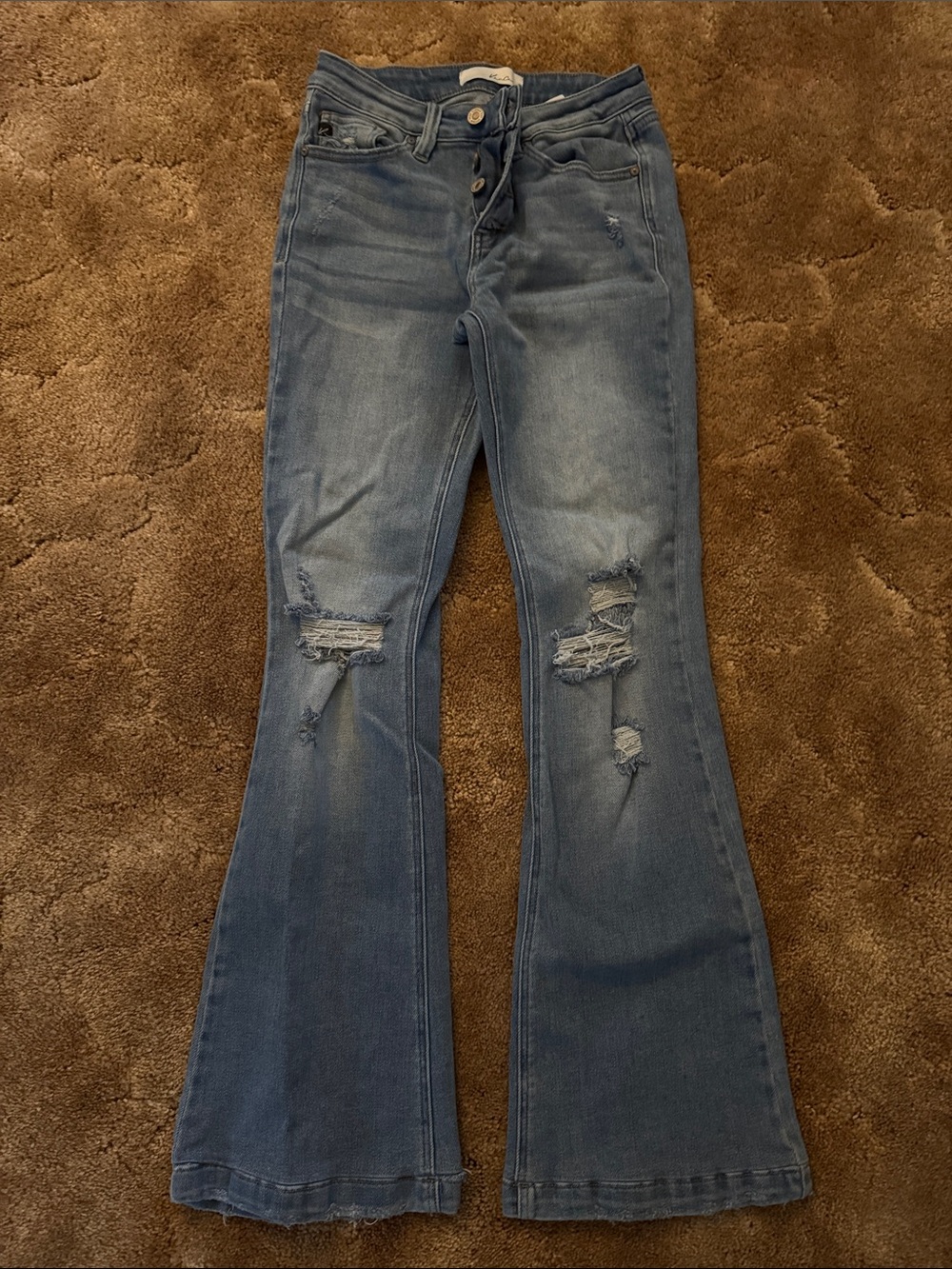KanCan Light Blue Distressed Flare Jeans